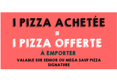 1 pizza achetée une pizza offerte a emporter a blanc mesnil proche de la gare de drancy